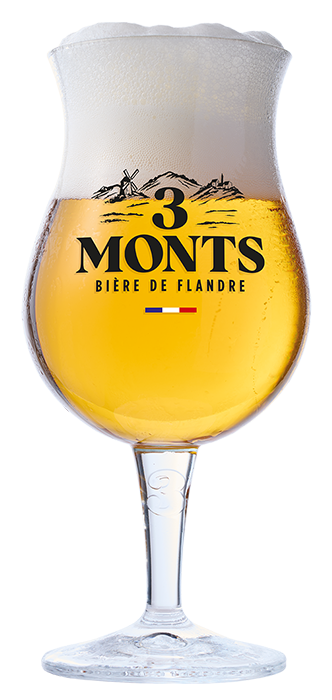 verre de bière 3 monts, pleine de fraîcheur